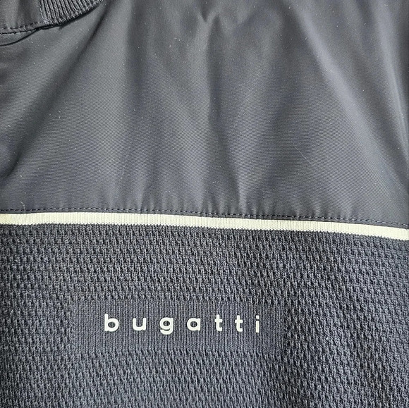 Bugatti Authentic Jacket Nylon/Knit Cotton Zipper Fitted Black size L - Picture 10 of 16